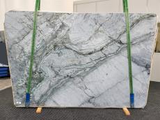 Supply honed slabs 0.8 cm in natural marble ACQUA BLUE 1752. Detail image pictures 