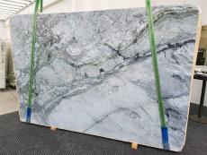 Supply honed slabs 0.8 cm in natural marble ACQUA BLUE 1752. Detail image pictures 