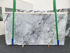 Supply honed slabs 0.8 cm in natural marble ACQUA BLUE 1780. Detail image pictures 