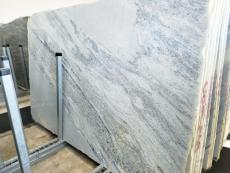 Supply polished slabs 0.8 cm in natural marble AZUL CIELO C0345. Detail image pictures 