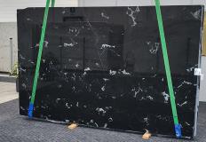Supply polished slabs 2 cm in natural marble BLACK PRESTIGE 1496. Detail image pictures 