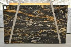 Supply polished slabs 1.2 cm in natural granite BLACK VULCON 2480. Detail image pictures 