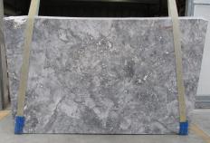 Supply honed slabs 0.8 cm in natural marble BLUE DE PARIS DM051. Detail image pictures 