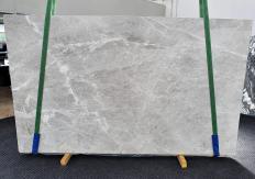 Supply honed slabs 0.8 cm in natural marble BRILLANT GREY 1410. Detail image pictures 