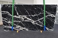 Supply polished slabs 0.8 cm in natural marble CALACATTA BLACK 1459. Detail image pictures 