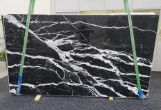 Supply polished slabs 1.2 cm in natural marble CALACATTA BLACK 1517. Detail image pictures 