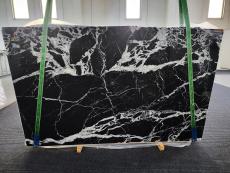 Supply polished slabs 3 cm in natural marble CALACATTA BLACK 1871. Detail image pictures 