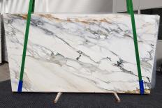 Supply polished slabs 0.8 cm in natural marble CALACATTA BORGHINI 1209. Detail image pictures 