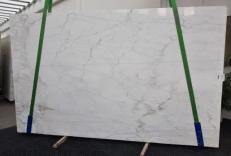 Supply polished slabs 0.8 cm in natural marble CALACATTA CALDIA GL 1039. Detail image pictures 