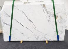 Supply polished slabs 0.8 cm in natural marble CALACATTA EXTRA 1602. Detail image pictures 