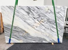 Supply polished slabs 0.8 cm in natural marble CALACATTA FANTASTICO 1521. Detail image pictures 