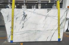 Supply polished slabs 0.8 cm in natural marble CALACATTA GREEN 1828M. Detail image pictures 
