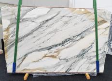 Supply polished slabs 0.8 cm in natural marble CALACATTA MAJESTIC 1413. Detail image pictures 