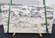Supply polished slabs 0.8 cm in natural marble CALACATTA MONET 1371. Detail image pictures 