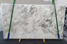 Supply polished slabs 0.8 cm in natural marble CALACATTA VAGLI 1300. Detail image pictures 