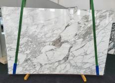 Supply polished slabs 0.8 cm in natural marble CALACATTA VAGLI 1558. Detail image pictures 