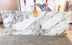 Supply polished slabs 0.8 cm in natural marble CALACATTA VAGLI A0390. Detail image pictures 