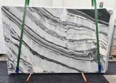 Supply polished slabs 0.8 cm in natural marble CIPOLLINO NERO 1379. Detail image pictures 