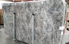 Supply polished slabs 0.8 cm in natural marble DIAMOND GREY 1491M. Detail image pictures 