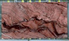 Supply polished slabs 0.8 cm in natural quartzite FUSION RED C0272. Detail image pictures 