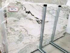 Supply polished slabs 0.8 cm in natural marble GREEN TWEED 13234. Detail image pictures 