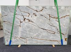 Supply polished slabs 0.8 cm in natural quartzite ISOLA BLUE 1547. Detail image pictures 