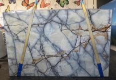 Supply polished slabs 0.8 cm in natural quartzite ISOLA BLUE AA T0264. Detail image pictures 