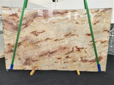 Supply polished slabs 0.8 cm in natural quartzite NACARADO 1536. Detail image pictures 