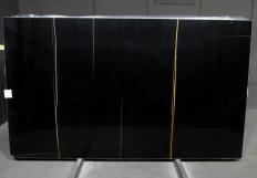 Supply polished slabs 0.8 cm in natural marble NERO DORATO 1659M. Detail image pictures 