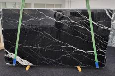 Supply polished slabs 1.2 cm in natural marble NERO MARQUINA 1492. Detail image pictures 