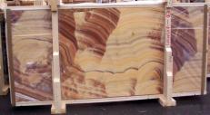 Supply polished slabs 0.8 cm in natural onyx ONICE ARCOIRIS E-14535. Detail image pictures 