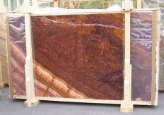 Supply polished slabs 0.8 cm in natural onyx ONYX RED EXTRA E-ORE14634. Detail image pictures 