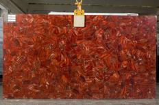 Supply polished slabs 1 cm in natural semi precious stone RED JASPER LA8. Detail image pictures 