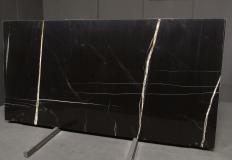 Supply polished slabs 0.8 cm in natural marble Sahara Noir 1496M. Detail image pictures 