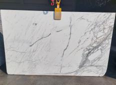 Supply honed slabs 0.8 cm in natural marble STATUARIO EXTRA CL0203. Detail image pictures 