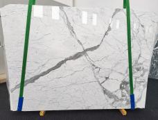 Supply polished slabs 0.8 cm in natural marble STATUARIO VENATO 1524. Detail image pictures 