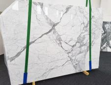 Supply polished slabs 0.8 cm in natural marble STATUARIO VENATO 1524. Detail image pictures 