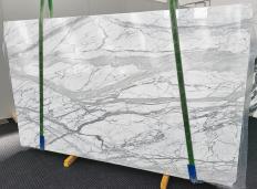 Supply polished slabs 0.8 cm in natural marble STATUARIO VENATO 1585. Detail image pictures 