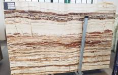 Supply polished slabs 0.8 cm in natural onyx TIGER ONYX TL0148. Detail image pictures 