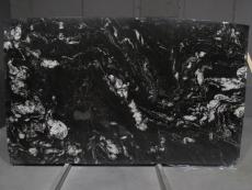 Supply polished slabs 0.8 cm in natural granite TITANIUM 1548G. Detail image pictures 