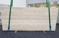 Supply honed slabs 0.8 cm in natural travertine TRAVERTINO ALABASTRINO 1308. Detail image pictures 