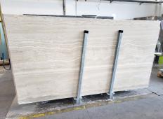 Supply honed slabs 0.8 cm in natural travertine TRAVERTINO ALABASTRINO C0743. Detail image pictures 