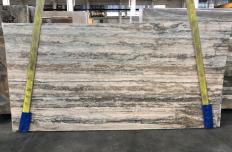 Supply polished slabs 3 cm in natural travertine TRAVERTINO SILVER ROMANO 1797M. Detail image pictures 