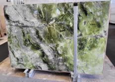 Supply polished slabs 0.8 cm in natural marble VERDE TIFONE C022. Detail image pictures 