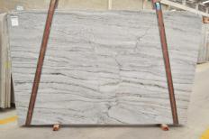 Supply polished slabs 1.2 cm in natural quartzite WHITE PEARL 2585. Detail image pictures 