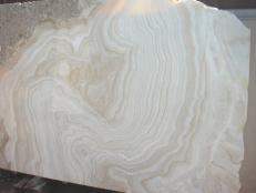 Supply polished slabs 0.8 cm in natural onyx WHITE RIVER E_S253. Detail image pictures 