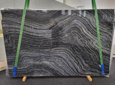 Supply polished slabs 3 cm in natural marble Zebra Black 1696. Detail image pictures 