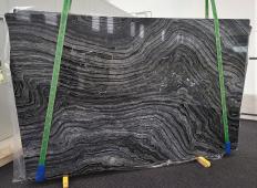 Supply polished slabs 1.2 cm in natural marble Zebra Black 1696. Detail image pictures 