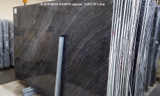 Supply polished slabs 0.8 cm in natural marble Zebra Black UL0079. Detail image pictures 