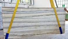 Supply polished slabs 0.8 cm in natural marble Zebrino LV0135. Detail image pictures 